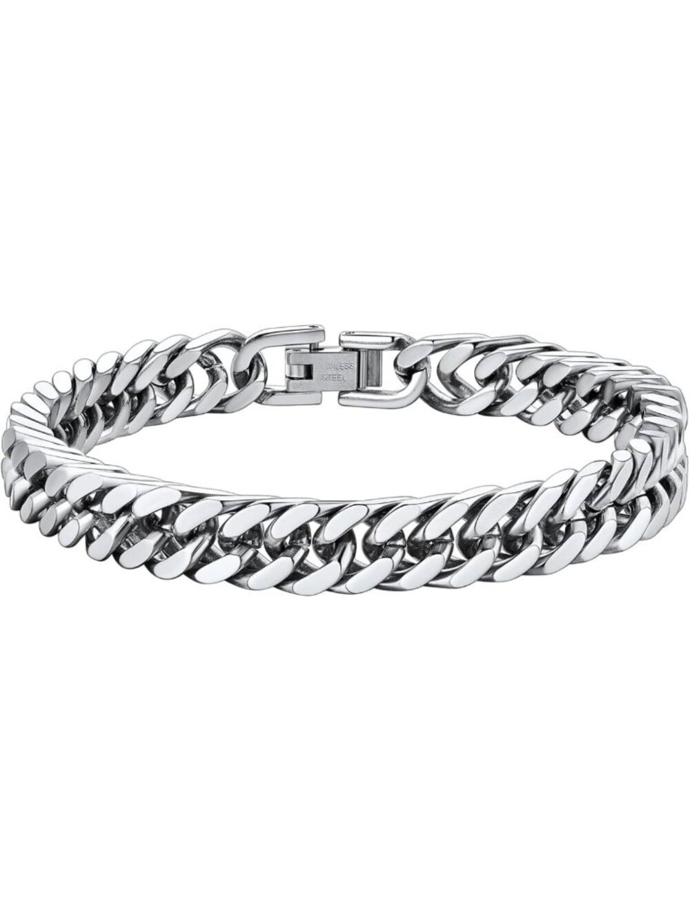 Stylish Stainless Steel Cuban Link Bracelet, 6mm-17mm, Black/Gold, Gift Box